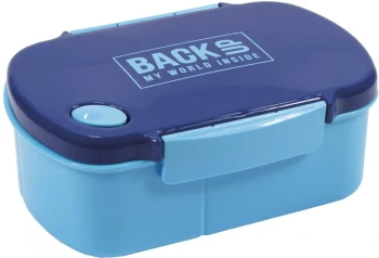 Lunchbox BackUP 5, bez BPA, 3 komory, 17x11x7cm, granatowo-niebieski