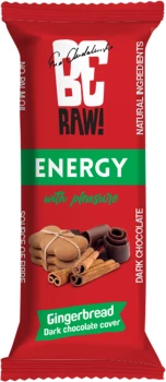 Baton owocowy BeRAW Energy, piernikowy, bez cukru, 40g