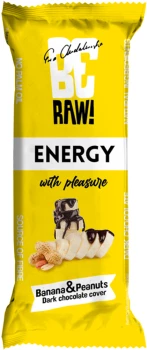 Baton owocowy BeRAW Energy, banan i orzeszki, bez cukru, 40g