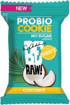 Ciastko probiotyczne BeRAW Probio Cookie, kokosowy, bez cukru, 18g