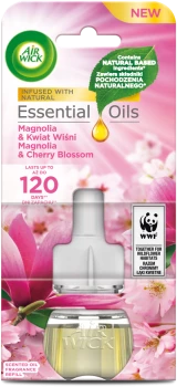 Wkład do odświeżacza elektrycznego Air Wick Essential Oils, Magnolia i Kwiat Wiśni, 19ml