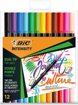 Pisak dwustronny  BIC Intensity Classic Dual Tip, 12 sztuk, mix kolorów