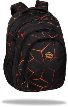Plecak szkolny CoolPack Drafter 3 Lava, trzykomorowy, 27l, 44.5x32x19cm, czarno-pomarańczowy
