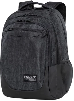 Plecak szkolny CoolPack Soul Snow Black, trzykomorowy, 27l, 44x32x16cm, czarny