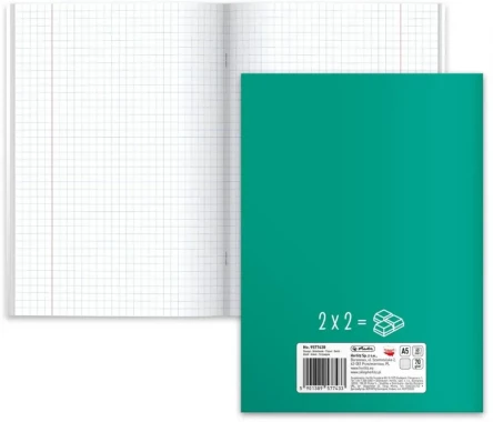 Zeszyt przedmiotowy w kratkę Herlitz Matematyka, A5, miękka oprawa, 60 kartek, zielony