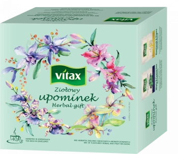 Zestaw herbat ziołowo-owocowych w kopertach Vitax Ziołowy Upominek, 4 smaki,  40 sztuk x 2g