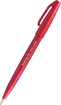 Pisak pędzelkowy do kaligrafii Pentel Brush Sign Pen SES15C, 2.07mm, czerwony