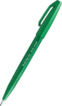 Pisak pędzelkowy do kaligrafii Pentel Brush Sign Pen SES15C, 2.07mm, zielony