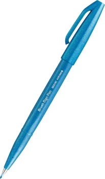 Pisak pędzelkowy do kaligrafii Pentel Brush Sign Pen SES15C, 2.07mm, błękitny