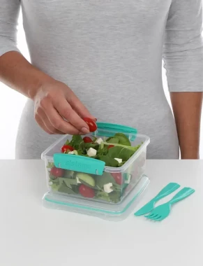 Lunchbox Sistema Lunch Plus To Go, z widelcem i nożem, 1.2l, mix kolorów