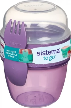 Lunchbox Sistema Snack Capsule To Go, z widelco-łyżką, 515ml, mix kolorów