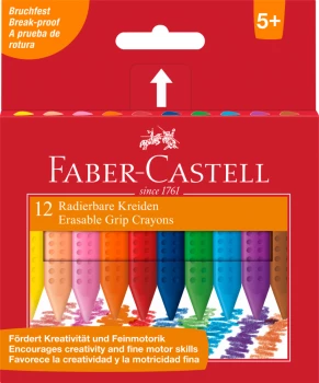 Kredki świecowe Faber Castell Grip, trójkątne, 12 sztuk, mix kolorów