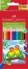 Kredki ołówkowe Faber Castell Eco Colour, trójkątne, 12 sztuk + temperówka, mix kolorów