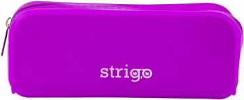 Piórnik 1-komorowy Strigo, silikonowy, prostokątny, bez wyposażenia, fioletowy neonowy
