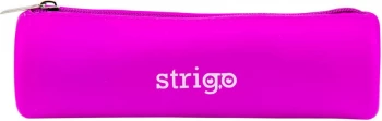 Piórnik 1-komorowy Strigo, silikonowy, owalny, bez wyposażenia, fioletowy neonowy