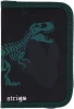 Piórnik 1-komorowy Strigo Dinozaur, dwuklapkowy, bez wyposażenia, 20x13x4cm, czarny