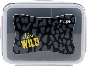 Lunchbox Strigo Stay Wild, 16.5x12x6.5cm, transparentny/czarny