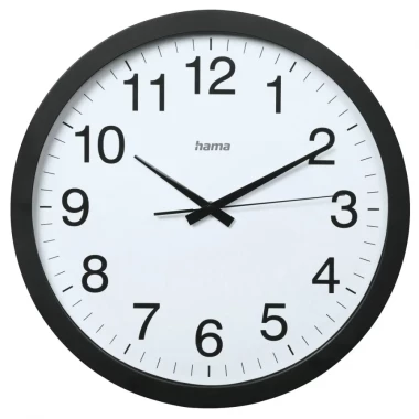 Zegar ścienny Hama PG-400 Jumbo Aruba, średnica 40 cm, tarcza kolor biały, obudowa kolor czarny
