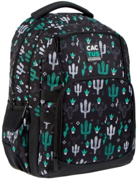 Plecak szkolny Starpak Cactus, jednokomorowy, 43.5x30x20cm, czarny