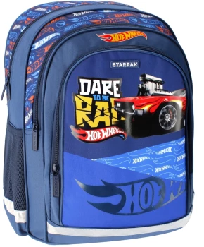Plecak szkolny Starpak Hot Wheels, dwukomorowy, 23l, 41x30x20cm, niebieski