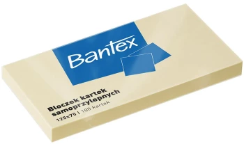 Karteczki samoprzylepne Bantex, 125x75mm, 100 karteczek, żółty