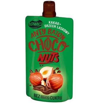 Outlet: Mus antybaton Łowicz Choco Nuts, kakao i orzech laskowy, bez cukru, 100g
