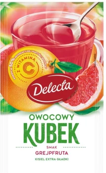 Outlet: Kisiel Delecta Owocowy Kubek Extra Gładki, grejpfrutowy, 30g