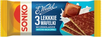 Lekkkie wafelki Sonko, w czekoladzie mocno mlecznej E.Wedel, 3 sztuki,36g
