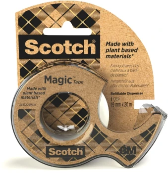 Taśma klejąca Scotch Magic  9-1920D, z podajnikiem, ekologiczna, 19mm x 20m, przezroczysty matowy