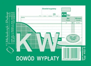 Druk akcydensowy KW Dowód wypłaty MiP 402-5, A6, wielokopia, 80k