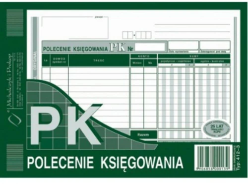 Druk akcydensowy Polecenie księgowania MiP 412-3, A5, 1 kopia, 80k