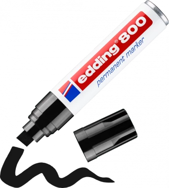 Marker permanentny edding 800, ścięta, 4-12mm, czarny
