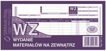 Druk akcydensowy WZ Wydanie materiałów na zewnątrz MiP 351-8, 1/3 A4, wielokopia, 80k