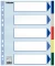 Przekładki plastikowe gładkie z kolorowymi indeksami Esselte, A4+, 5 kart, mix kolorów