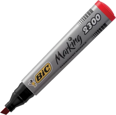 Marker permanentny Bic Marking 2300 ECOlutions, ścięta, 5.5mm, czerwony