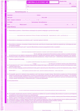 Druk akcydensowy Umowa zlecenie MiP 511-1U, A4, 1 kopia, 40k