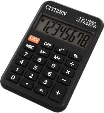 Kalkulator kieszonkowy Citizen LC-110NR, 8 cyfr, czarny