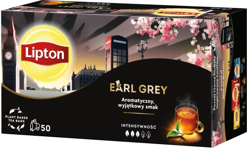 Herbata Earl Grey czarna w torebkach Lipton, 50 torebek x 1.5g