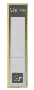 Etykiety do segregatorów VauPe, samoprzylepne, 35x155mm, 25 sztuk, biało-szary