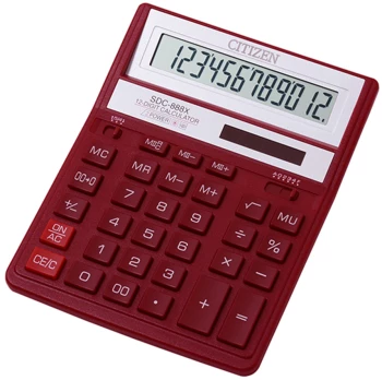 Kalkulator biurowy Citizen SDC-888X, 12 cyfr, czerwony