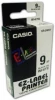 Taśma do drukarek etykiet Casio XR-9WE1, 9mmx8m, nadruk czarny, taśma biała