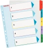 Przekładki kartonowe numeryczne z kolorowymi indeksami Esselte, laminowane, A4+, 1-5 kart, mix kolorów