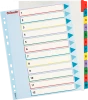 Przekładki kartonowe numeryczne z kolorowymi indeksami Esselte, laminowane, A4+, 1-12 kart, mix kolorów