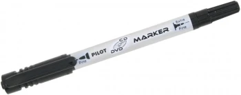 Marker dwustronny do płyt CD i DVD Pilot Twin, okrągła, 0.4mm/0.7mm, czarny