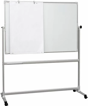 Tablica suchościeralno-magnetyczna 2x3, w ramie aluminiowej, obrotowo-jezdna, lakierowana, 150x100cm, biały