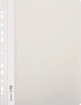 Skoroszyt plastikowy oczkowy Biurfol, twardy, A4, do 200 kartek, biały