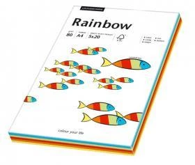 Papier kolorowy Rainbow, A4, 80g/m2, 100 arkuszy, mix kolorów intensywnych