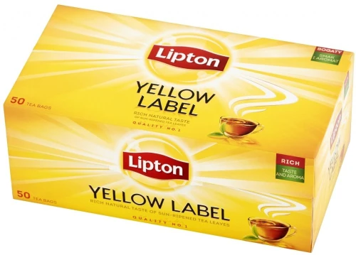Herbata czarna w torebkach Lipton Yellow Label, 50 sztuk x 2g