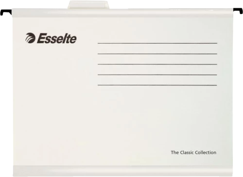 Teczka zawieszkowa kartonowa Esselte Classic, wzmacniana, A4, 345x240mm, 210g/m2 biały