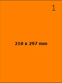 Etykiety samoprzylepne Grand, 210x297mm, 25 arkuszy, pomarańczowy